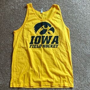 New University of Iowa Hawkeye field hockey cotton tank top gold & black medium